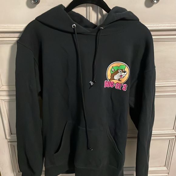Buc-ee's Black Beaver Logo homeboy Hoodie small - Picture 3 of 8